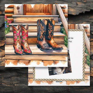 Cartão De Festividades Dia dos Namorados Rústico Country e Western