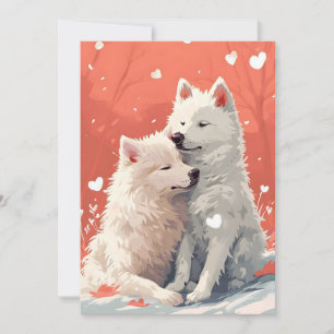 Cartão De Festividades Dia dos Namorados Samoyed 