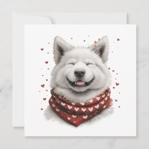 Cartão De Festividades Dia dos Namorados Samoyed Dog