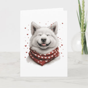 Cartão De Festividades Dia dos Namorados Samoyed Dog