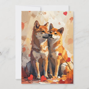 Cartão De Festividades Dia dos Namorados Shiba Inu