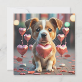 Cartão De Festividades Dia dos Namorados um cachorrinho fofo