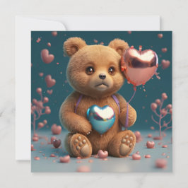 Cartão De Festividades Dia dos Namorados um ursinho fofo