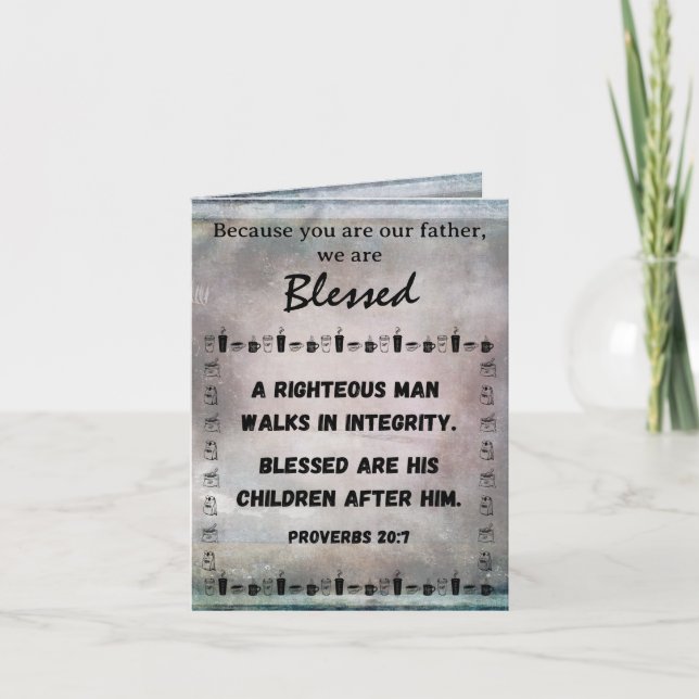 Cartão De Festividades Dia dos Pais Café & Escritura Rústico Toscano  (Frente)