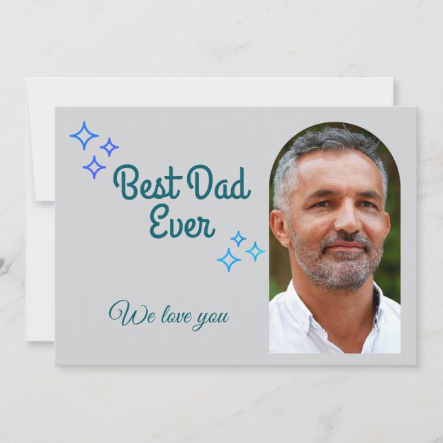 Cartão De Festividades Dia dos Pais com Foto e Mensagem Personalizados (Frente)