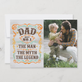 Cartão De Festividades Dia dos Pais Foto O Homem O Mito A Lenda