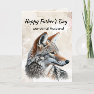 Cartão De Festividades Dia dos Pais Marido Aquarela Coyote