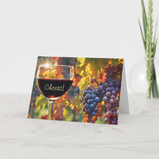 Cartão De Festividades Dia dos Pais Vivas Vinho e Uvas 