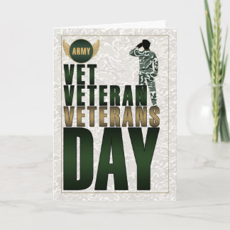 Cartão De Festividades Dia dos Veteranos da Camuflagem Verde e Tan