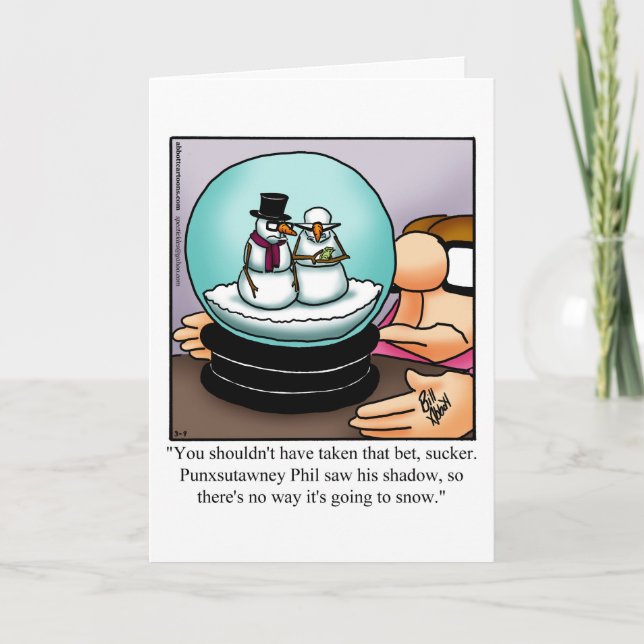 Cartão De Festividades Dia Engraçado do Groundhog (Frente)