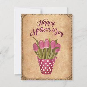 Cartão De Festividades Dia feliz de mãe Vintage
