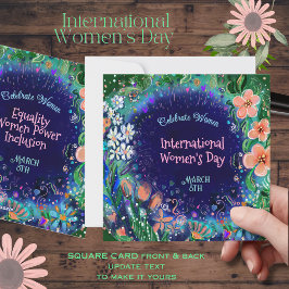 Cartão De Festividades Dia Floral Vibrante para Aquarelas