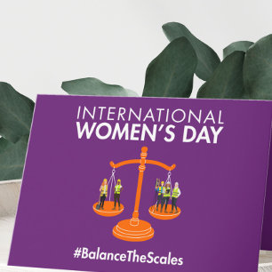 Cartão De Festividades Dia Internacional da Mulher 2026 Equilibre as Bala