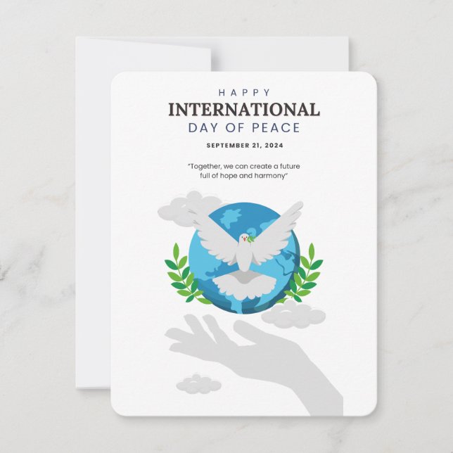 Cartão De Festividades Dia Internacional da Paz (Frente)
