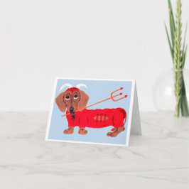 Cartão De Festividades Diabo Dachshund