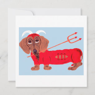 Cartão De Festividades Diabo Dachshund