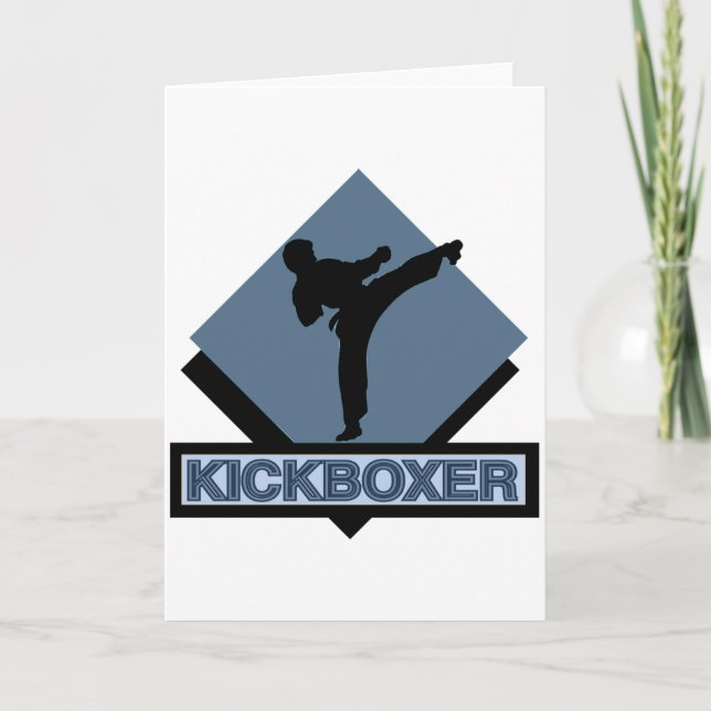 Cartão De Festividades Diamante azul do Kickboxer (Frente)