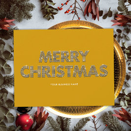 Cartão De Festividades Diamantes Elegantes Feliz Natal Negócios Amarelo