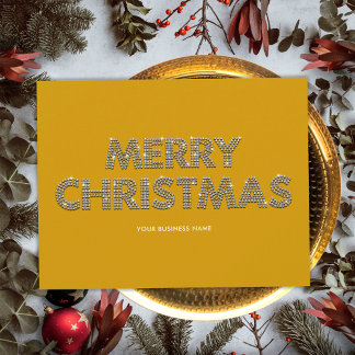Cartão De Festividades Diamantes Elegantes Feliz Natal Negócios Amarelo