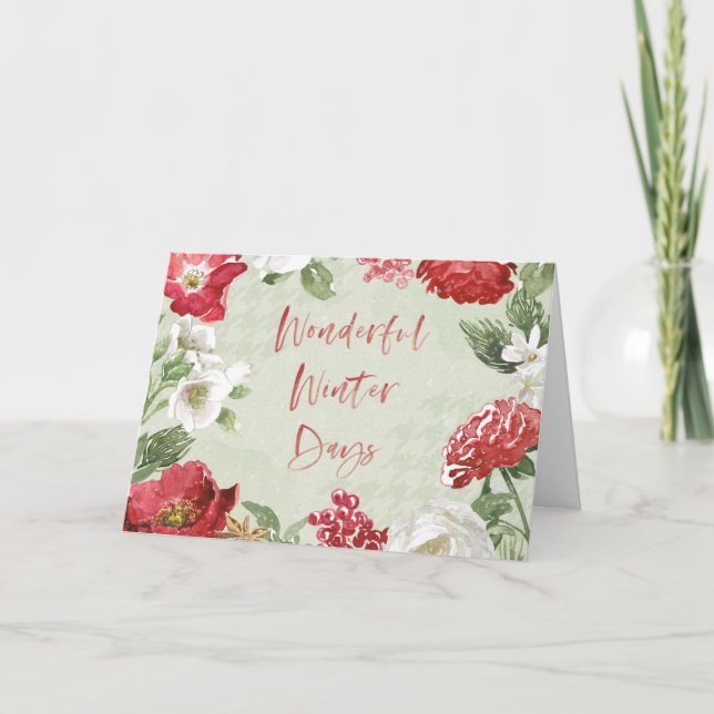 Cartão De Festividades Dias de inverno maravilhosos (Frente)