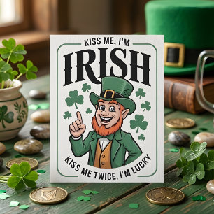Cartão De Festividades Dias de São Patrício Beije Me Eu Sou Irlandês