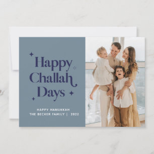 Cartão De Festividades Dias Felizes de Challah Azul 2021 Hanukkah Foto Pe