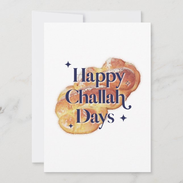 Cartão De Festividades Dias Felizes de Challah de 2022 Hanukkah Aquarela (Frente)