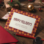 Cartão De Festividades Dias felizes Padrão do meio século retrô<br><div class="desc">Um padrão moderno de meio século e uma vibração de 50 para esta coleção de cartões de natal. Você também pode mudar facilmente a cor da fonte para seu gosto.</div>