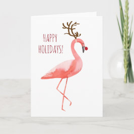 Cartão De Festividades Dias feriados engraçados Rudolph flamingo