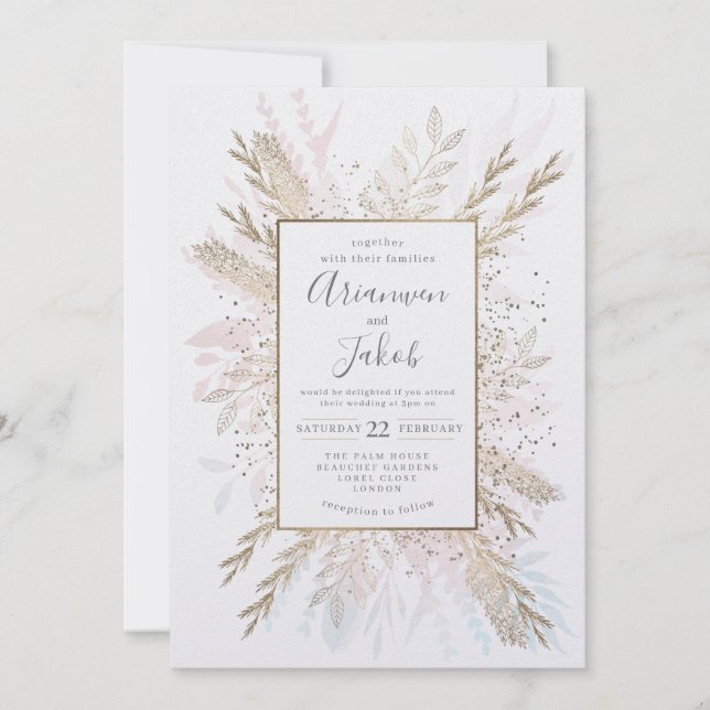 Cartão De Festividades Dica de cor, aquarela e folha (Frente)