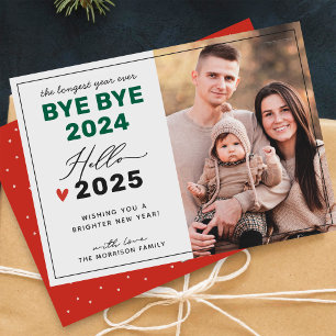 Cartão De Festividades Diga adeus a 2023, bem-vindo 2024 Foto moderna