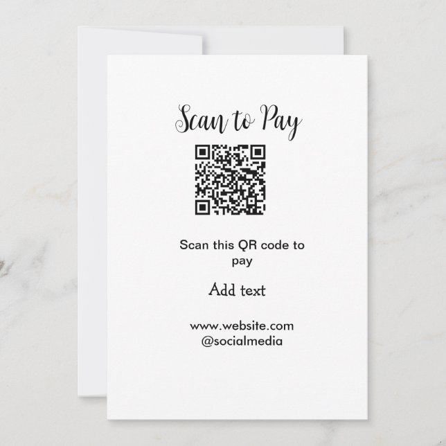 Cartão De Festividades Digitalizar para pagar digitalização código QR adi (Frente)