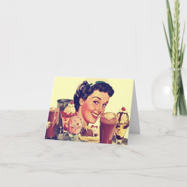Cartão De Festividades Diner Vintage dos anos 50 (Frente)