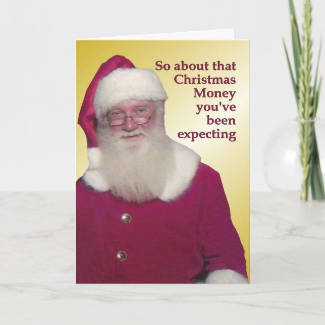 Cartão De Festividades Dinheiro do Natal nao fechado (Frente)