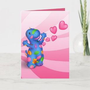 Cartão De Festividades Dino-Buddies™ Valentines Day Card - Patches™ Heart