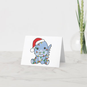 Cartão De Festividades Dino Natal Animais de inverno Dinos Feriados