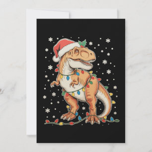 Cartão De Festividades Dinossauro T Rex Natal Luzes de Natal Dinossauro F