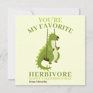 Cartão De Festividades Dinossauro verde fofo dino engraçado do Dia dos Na