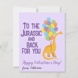 Cartão De Festividades Dinossauros Jurássicos bonitos balões para criança
