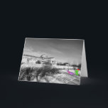 Cartão De Festividades Dinossauros no museu da ciência & da indústria,<br><div class="desc">Dinossauros na neve no museu da ciência & da indústria,  parque de Jackson,  Chicago.</div>