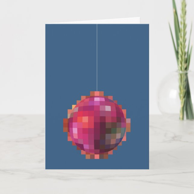 Cartão De Festividades Disco Pixel Xmas (Frente)