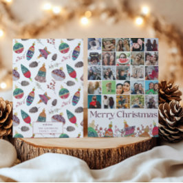 Cartão De Festividades Diversão 25 colagem de fotos Natal Adorno Padrão