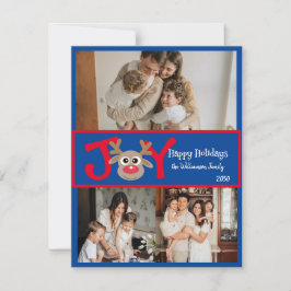 Cartão De Festividades Diversão Alegria Fofo 3 Foto Cartoon Rena Azul Ver