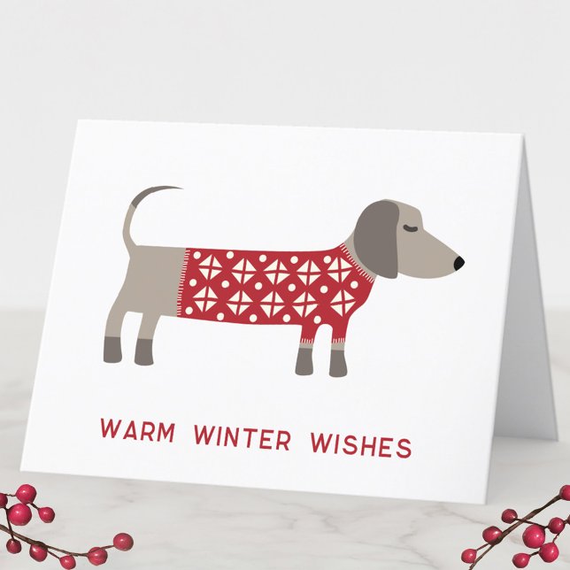 Cartão De Festividades Diversão Dachshund Dog (Dachshund Christmas Card)