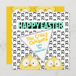 Cartão De Festividades Diversão "Felz pascoa Você Louca Galinhas" | Pásco