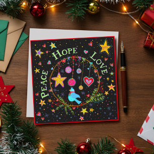 Cartão De Festividades Diversão Festiva Paz Esperança Amor Natal Folk