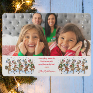 Cartão De Festividades Diversão Fotográfica Antílopes Pisoteando