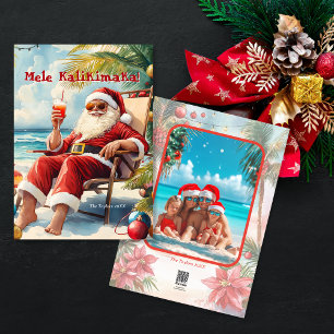 Cartão De Festividades Diversão Hawaii Mele Kalikimaka Foto de Natal