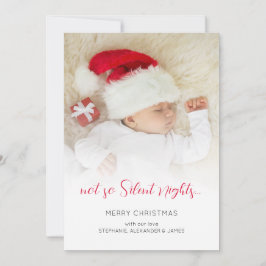 Cartão De Festividades Diversão Não Tão Silenciosa Noites Foto Bebê