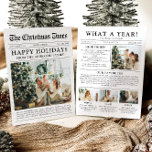 Cartão De Festividades Diversão Única do Jornal Que Foto De Natal De Um A<br><div class="desc">Comemore os destaques do seu ano com nosso cartão de Natal único "Quê Ano". Projetado no estilo de um jornal moderno, este cartão oferece uma maneira criativa de compartilhar suas memórias e marcos favoritos. Com seções personalizáveis para fotos e legendas, é perfeito para mostrar tudo o que fez este ano...</div>